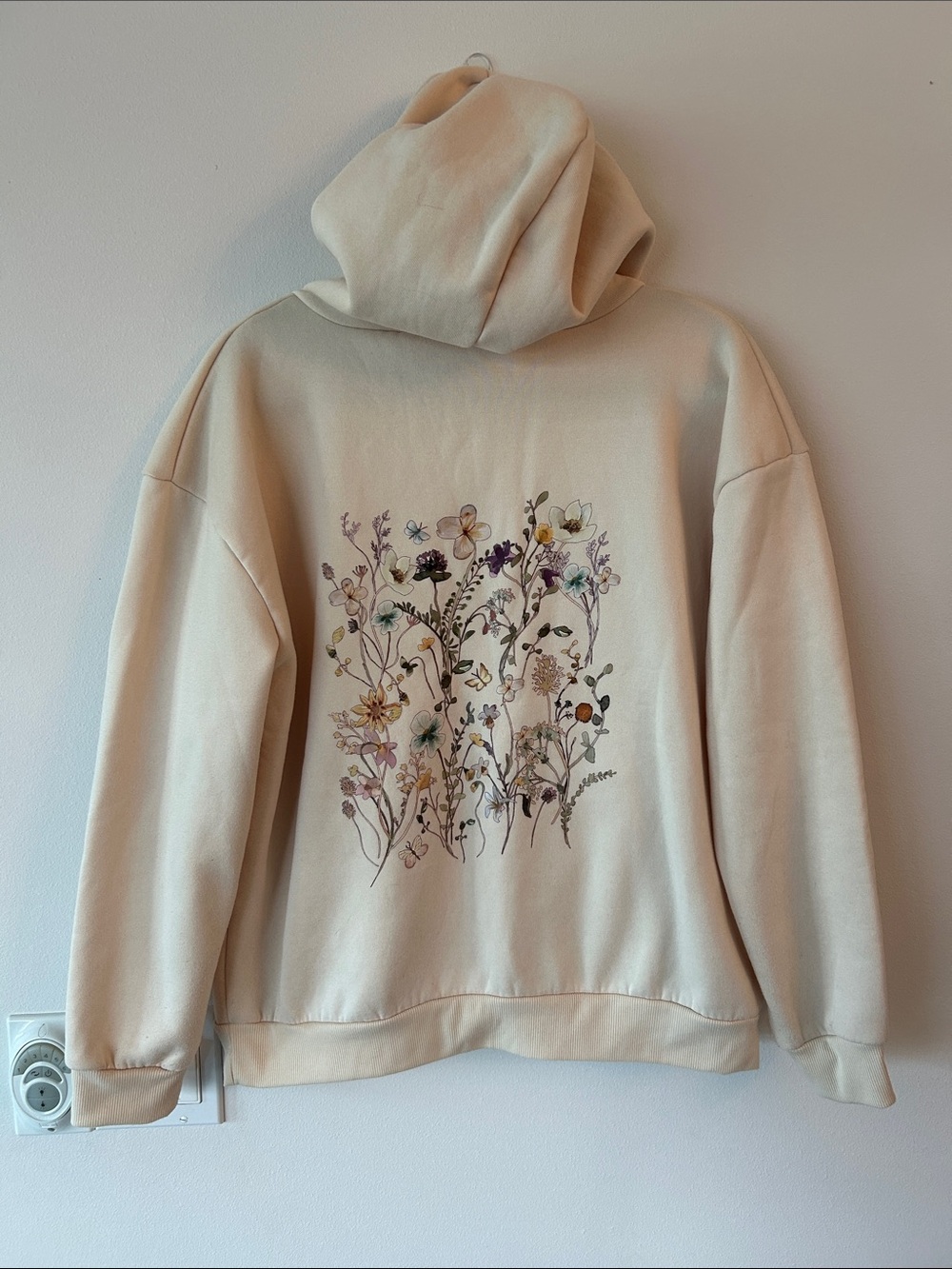 Cream Floral Hoodie Sweatshirt - Picture 2 of 4